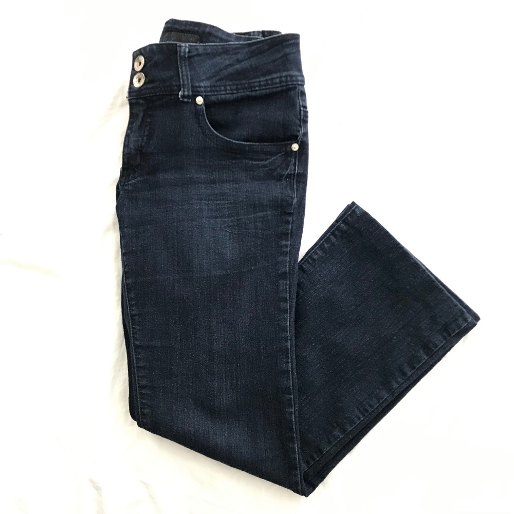 Y2K Scarlett Sirens Double Button Wide Leg Jeans Size 11 - 9/10 Fit Navy Blue